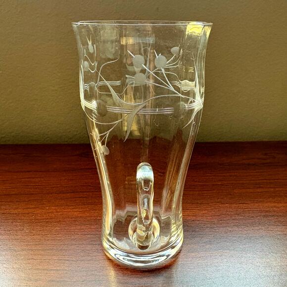 Set of 6 Antique Crystal Irish Coffee Mugs Etched Elegant Hot Toddy Glasses 10oz - Picture 4 of 11